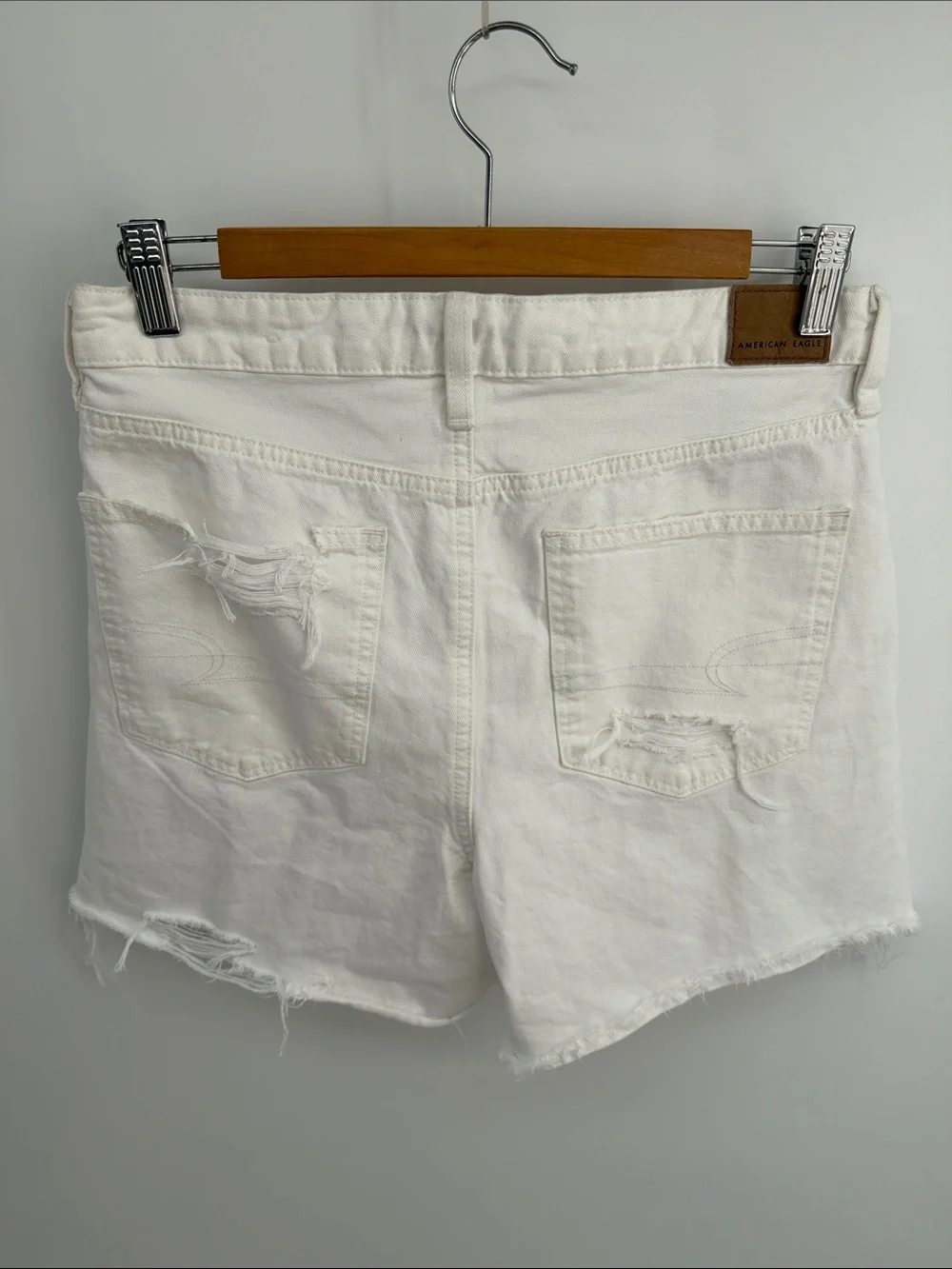 American Eagle Highest Rise Baggy Short distressed denim jean long inseam shorts